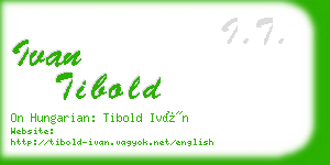 ivan tibold business card